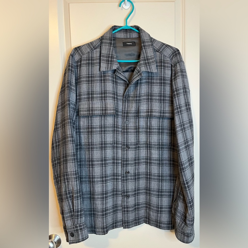 Theory Men's MORY NC Wool Double Shirt / Jacket Size XL